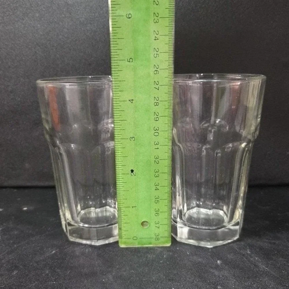 Libbey‎ Duratuff Clear Flat Juice Tumblers, Set of 2,  8oz Pressed Glassware